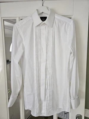 Mens THE SAVILLE ROW Company White Long Sleeve SlimFit Tailored Shirt Collar 15" - Image 1 of 4