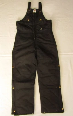 Carhartt Quilt Lined Bib Overalls Men's 38x34 Black Insulated R33 BLK (Nice) - Image 1 of 4