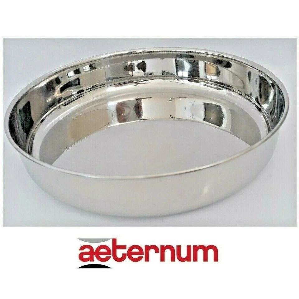 AETERNUM TORTIERA RUOTO ACCIAIO INOX TEGLIA FORNO CM 24 34 - Immagine 1 di 2