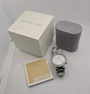 Michael Kors MK5353 Ladies Parker SILVER TONE Chronograph Date Watch - Picture 1 of 7