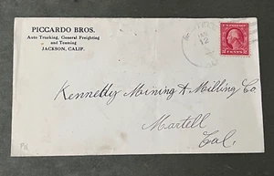 1924 MARTELL CA 4-BAR AMADOR DPO ! JACKSON CA PICCARDO BROS AUTO TRUCKING AD W@W - Picture 1 of 3