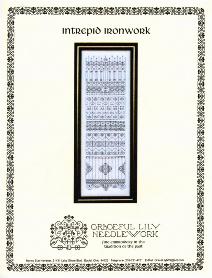 INTREPID IRONWORK  Embroidery Pattern by Graceful Lily Needlework - Image 1 of 2