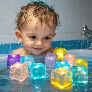 6/12PCS Baby Bath Bathtub LED Light Up Toys Colorful Waterproof Glowing Bath Toy - Picture 1 of 8