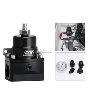 Universal Adjustable 60-80 psi AN10 AN6 Fuel Pressure Regulator W/Gauge - Picture 1 of 10