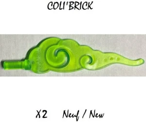 Lego 68547 - 2x Wave Rounded Straight Swirls - Trans Bright Green - NEU - Bild 1 von 1