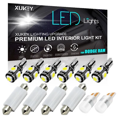 For 2009-2019 Dodge RAM 1500 2500 3500 White LED Interior Lights Package Kit  - Image 1 of 4