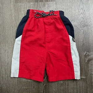 Cotler Boys Swim Trunks Shorts Red Colorblock Drawstring Size 5 - Picture 1 of 4