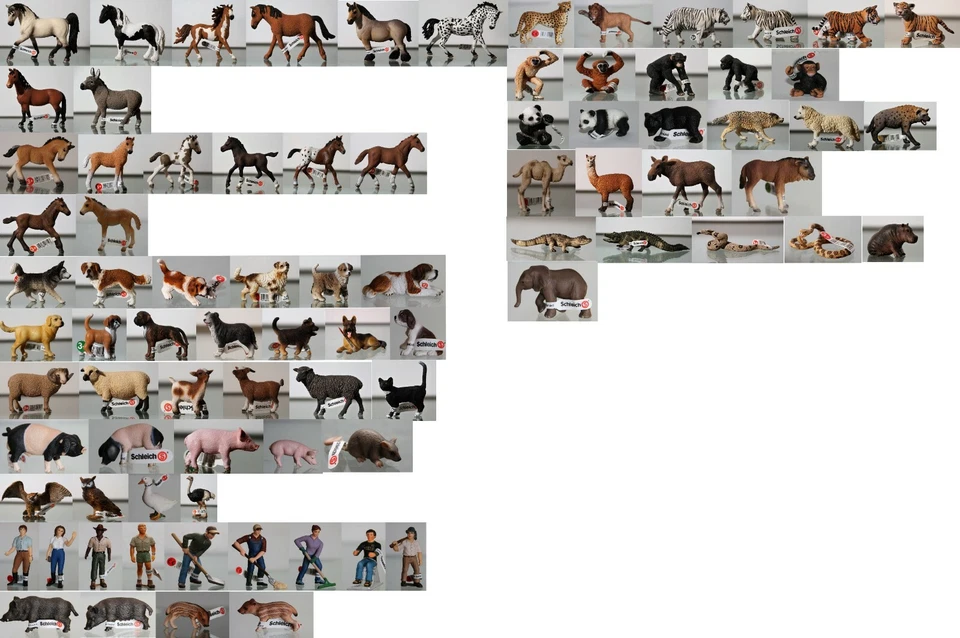Schleich Tiere-Menschen-Figuren-teilweise selten-Auswahl: