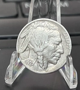 1937- F INDIAN HEAD/BUFFALO NICKLE - Picture 1 of 8