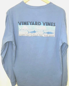 Vineyard Vines Mens M Long Sleeve Crew Neck Shirt Everyday Should Feel This Good - Picture 1 of 6