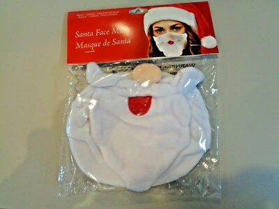 SANTA FACE MASK One Size Christmas Face Covering Funny Unisex Cotton - Image 1 of 4