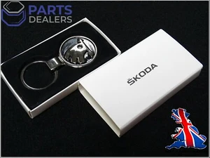 GENUINE SKODA OCTAVIA SUPERB KAROQ KODIAQ KEY RING KEYRING METAL TROLLEY COIN - Picture 1 of 11