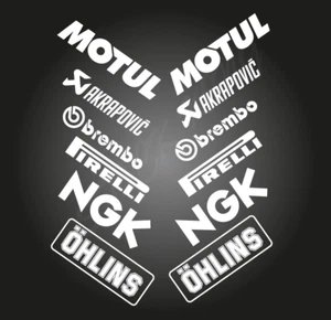 12 x Bauch Pan Verkleidungen Motorrad Rennbahn Rennen Aufkleber Sponsor Vinyl Decals  - Bild 1 von 3