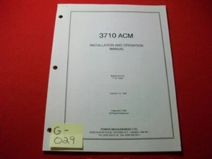MEDIDOR DE POTENCIA DE MEDICIÓN DE POTENCIA LTD. 3710 ACM MANUAL DE INSTALACIÓN Y OPERACIÓN EXCELENTE. - Imagen 1 de 4