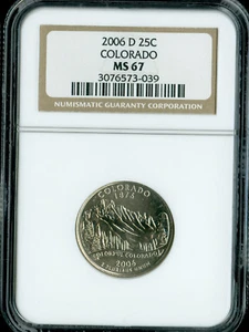 2006 D COLORADO QUARTER NGC MS67 BUSINESS STRIKE 2nd FINEST . - Picture 1 of 2