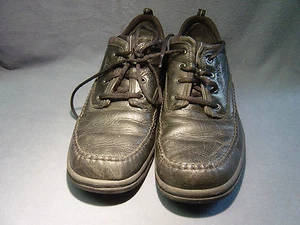 MEN'S SHOES CLARKS TRAVEL TREK OXFORDS BLACK LACE UP LEATHER SIZE 13 N - Picture 1 of 8