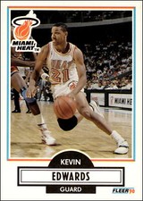 1990 Fleer #99 Kevin Edwards    Miami Heat