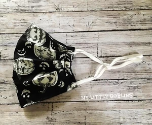 Hocus Pocus Witches Pumpkins Adult Face Mask Adjustable Gothic Lady Man - Picture 1 of 2