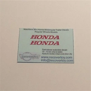 Matchbox Lesney 38c Honda Motor Cycle Trailer Early Decal Set - Picture 1 of 3