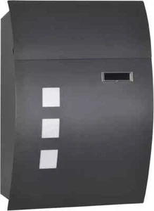 Wall Mounted Letter Box Weatherproof Post Box for Outside Wall Modern M Grey - Picture 1 of 5
