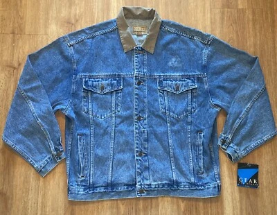 NWT Vintage 90s Gear for Sports Denim Jean Jacket Size XL Ranch Cowboy Trucker - Image 1 of 4
