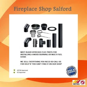 5" Inch & 6 Inch Refurbished Stove Flue pipe black for multifuel and wood burner - Picture 1 of 1