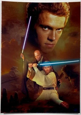 2002 Star Wars Attack of the Clones SILVER FOIL #7 Anakin, Mace, Obi-Wan NM-MT - Image 1 of 4