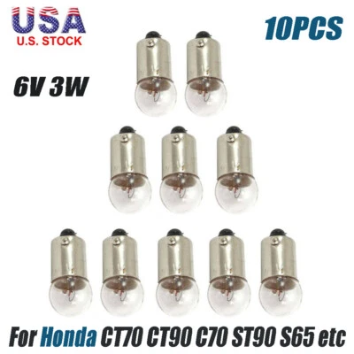 10 bombillas velocímetro Speedo de 3W 6 voltios para Honda CT70 CT90 C70 ST90 S65 Foto 1 de 4