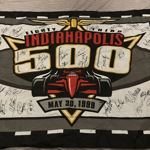 1999 Indianapolis 500 83rd Running Flag W/Over 40 Signatures - Picture 1 of 11