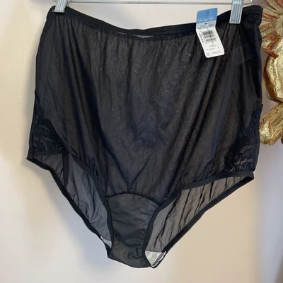 Vanity Fair Brief Panties Nylon Vintage 13001 Black Panty NWT Underwear Size 9 - Image 1 of 4