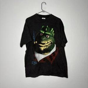 Camicia dinosauri Disney vintage anni 90 uomo XL Earl Sinclair grafica ombra nera - Foto 1 di 6