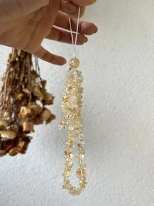 Correa de teléfono hecha a mano de cristal de citrino natural con cuentas de forma irregular - Imagen 1 de 6
