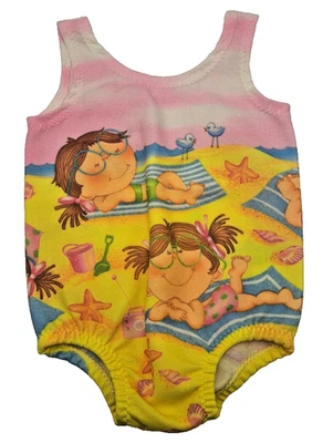 Traje de baño Carters Baby Comfort Fit 1 pieza 13"x8" 23-26 libras estampado de playa vintage Foto 1 de 4