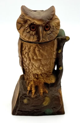 Book of Knowledge - Reproduction Cast Iron Mechanical Owl Bank w/Box - Image 1 of 4