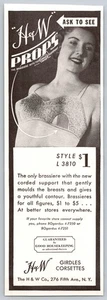 Sujetador H&W Prop Brassier años 30 anuncio impreso 2,75" x 8" guar. por Good Housekeeping - Imagen 1 de 2