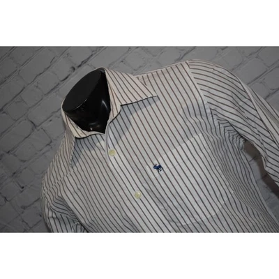 Camisa de Vestir Abercrombie & Fitch Muscle Para Hombre Talla XL Marrón Blanco Rayas Algodón Foto 1 de 4