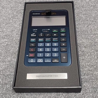 Casio S100X-BU Navy Blue Premium Calculator Aluminum Body Diamond Cut Finish NEW - Image 1 of 4