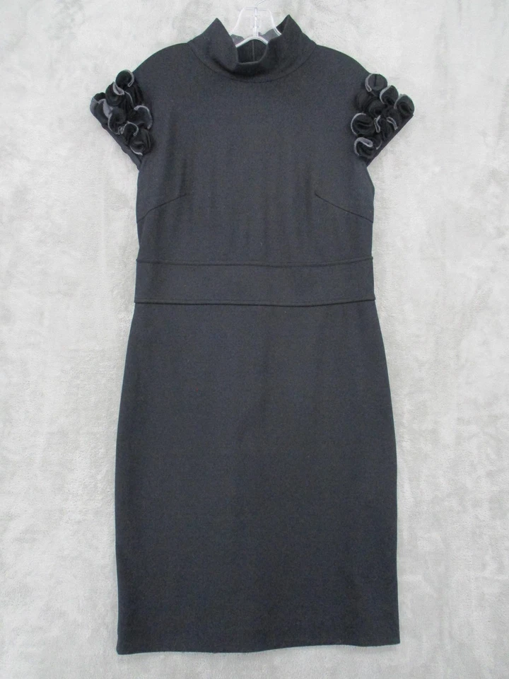 Vestido Adrienne Vittadini Manga 12 Volantes Funda Cóctel Carrera Ponte Tejido Cremallera Foto 1 de 4