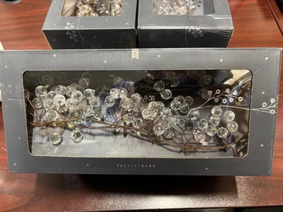 NEW Pottery Barn White Mini LED Crystal Bead Garland String Lights Christmas 6' - Image 1 of 4
