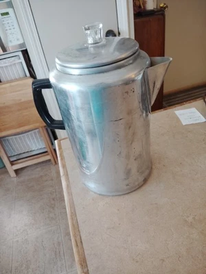 Century Aluminum Ware Vintage Coffee Pot 20 Cups Made In USA Camping Hiking - Image 1 of 4