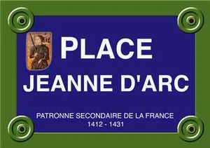 REPLIK PLATTE RUE JEANNE d'ARC Geschichte Frankreich NEU ALU 20x30cm - Bild 1 von 1