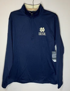 Notre Dame Half Zip Pullover Mens M Navy Blue Performance Colosseum NEW w Tags - Picture 1 of 11