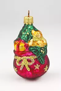 Christmas Ornament Mercury Glass Czech Republic Czechoslovakia Santa's Sack Bag - Picture 1 of 2