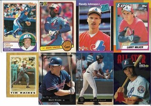 Lot of Montreal Expos baseball cards - 94 different - 145 total - 1983-1997