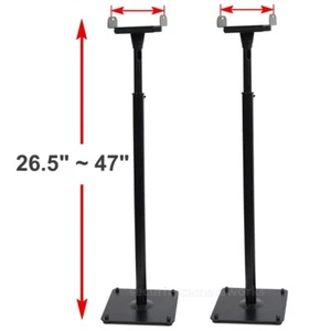2 Surround Sound Bookshelf Floor Speaker Stands Side Clamp Heavy Duty Mounts BJR - Picture 1 of 7