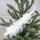 Christmas Decoration Lifelike White Peacock Feathered Simulation Birds