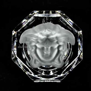 VERSACE BY ROSENTHAL, GERMANY  "MEDUSA LUMIERE" CRYSTAL ASHTRAY, 8 CM. - Picture 1 of 4