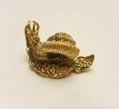 Brass Amulet Snail Figurine Miniature Charm Vintage Lucky Collect Statue Gift Foto 1 de 4
