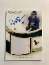 DEANDRE HOPKINS 2019 PANINI IMMACULATE COLLECTION AUTO PATCH #PPA-DHO  /49