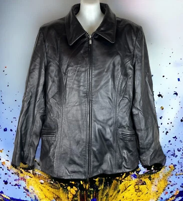 Женская кожаная куртка Studio Works на молнии с подкладкой размер Large - Изображение 1 из 4